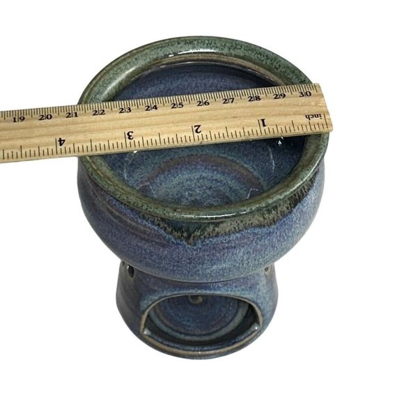 Springer Studio Art Pottery Candle Holder Drip Glaze Tealight Oil Burner Signed - Picture 6 of 8